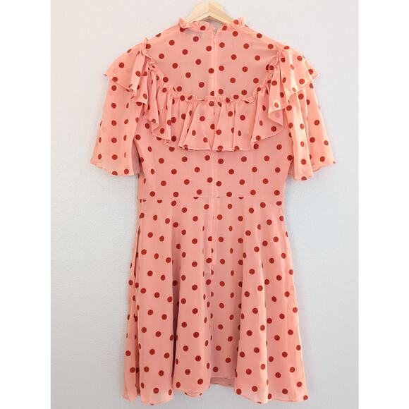 NWT Pearl by Lela Rose Rose Multi Polka Dot Dotted Ruffle Dress Size 8 $475 - Picture 3 of 8